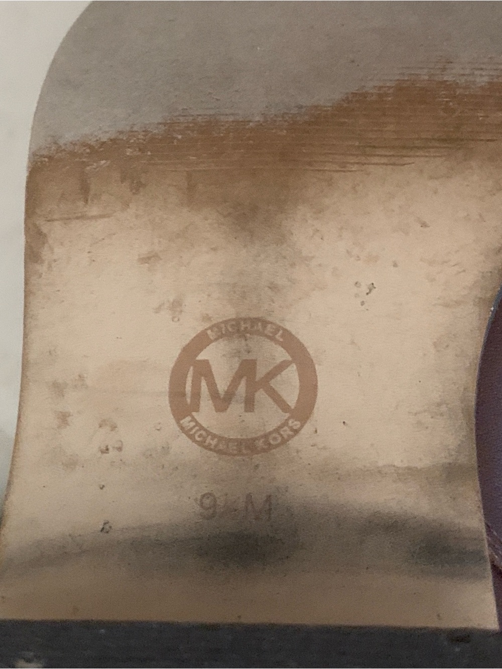 Michael Kors Stockard Brown Leather Tall Riding Boots Gold MK Logo Size 9.5M - Picture 9 of 16